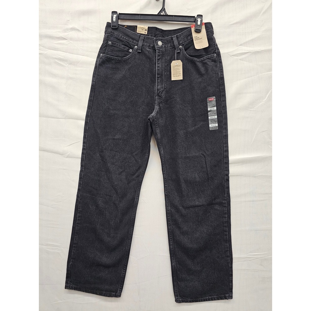 Levi's Mens 565 Loose Straight Denim Jeans Black Cotton Size 33x32